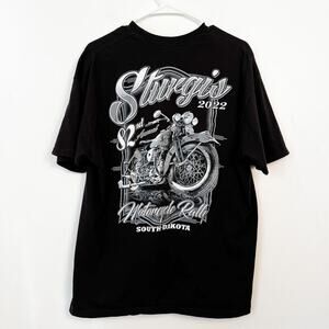 Sturgis 2022 82nd Motorcycle Rally T-Shirt Black Grayscale Mens XL Short Sleeve